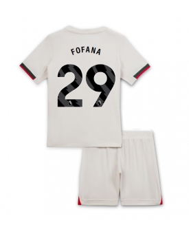 Billige Fotballdrakt Chelsea Wesley Fofana #29 Replika Bortedraktsett Barn 2025-26 Kortermet (med bukser)